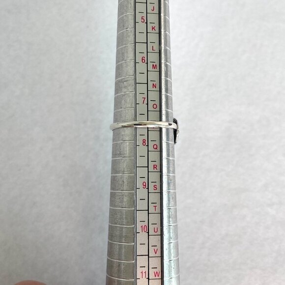 Sterling Silver 925 Dainty Round Turquoise Cabochon Feather Band Ring Size 7.5 - Picture 10 of 16